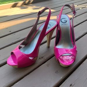 Hot Pink Guess slingback heels